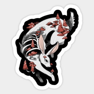 Rabbit in mushrooms Sticker